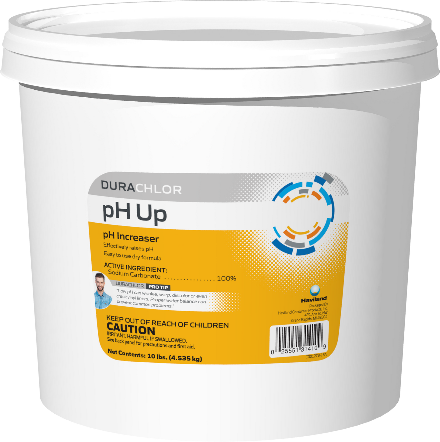 DuraChlor pH Up C002552-CS74C1 10 lb Pail - Granular Pool pH Increaser 100% Sodium Carbonate