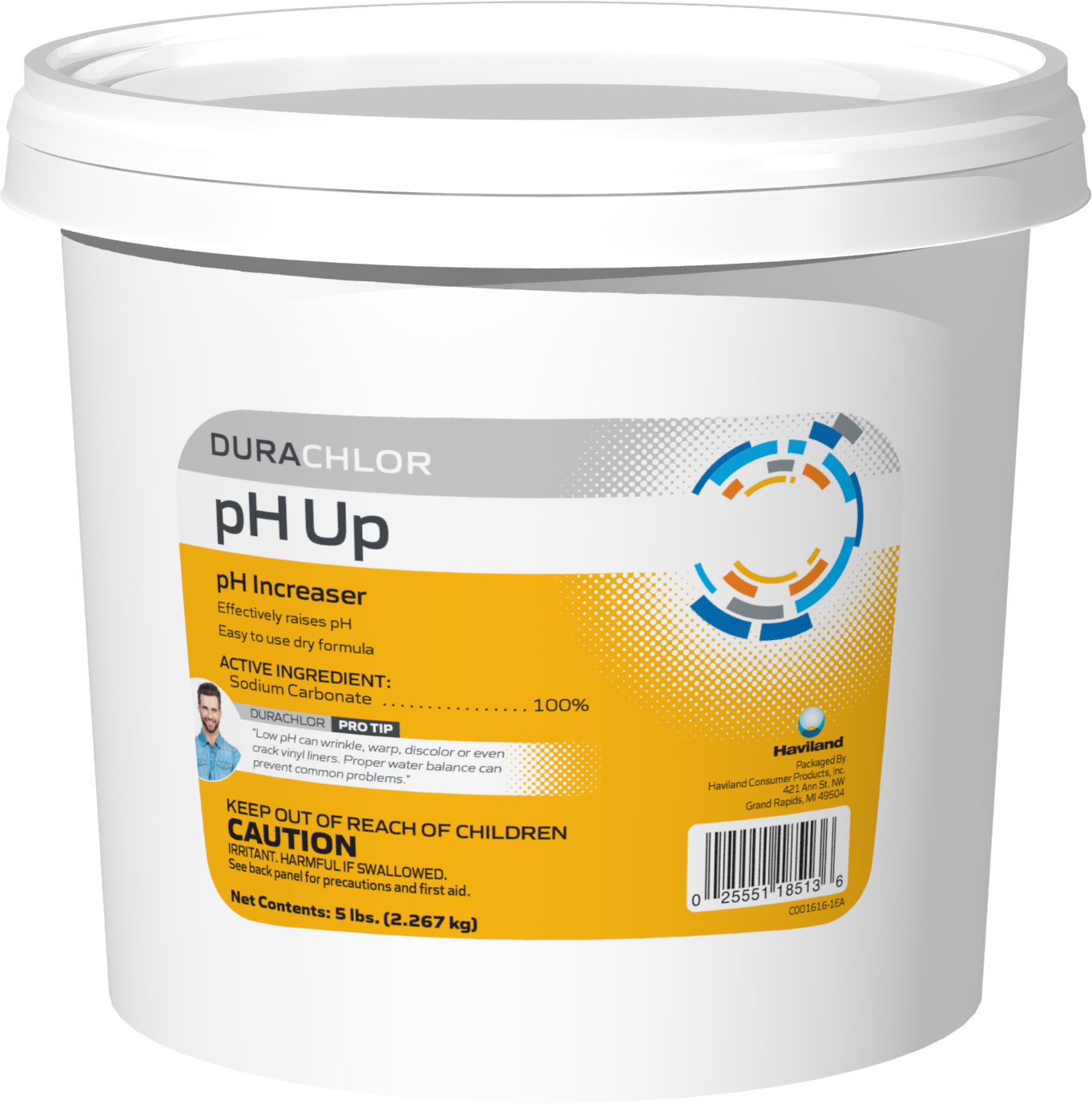 DuraChlor pH Up C002552-CS77C2 5 lb Pail - Granular Pool pH Increaser 100% Sodium Carbonate