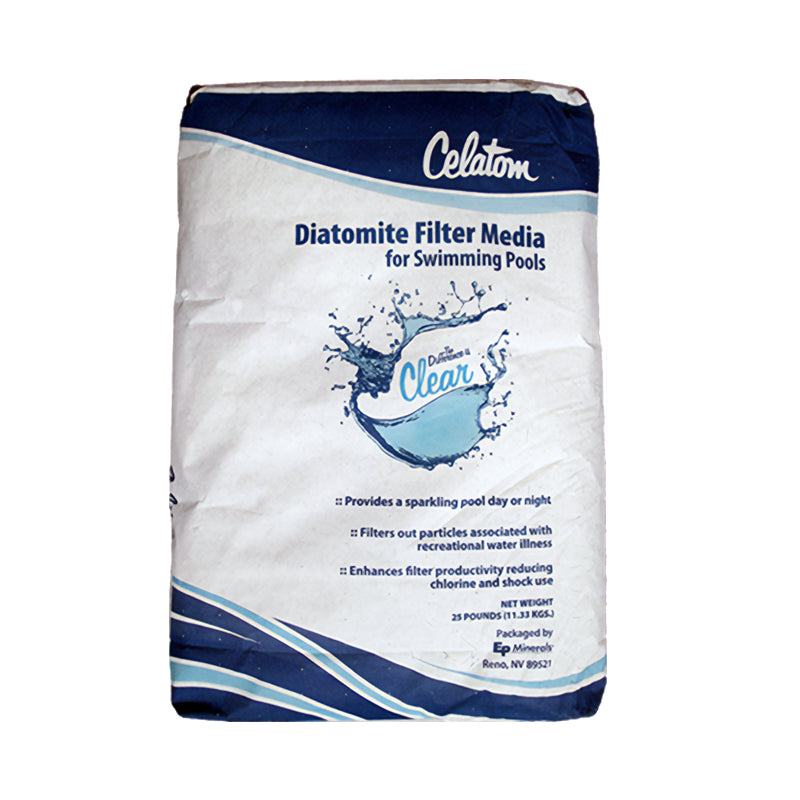 EP Minerals Celatom DE25 25 lb Diatomaceous Earth Pool Filter Powder - All-Natural DE Media for DE Filters