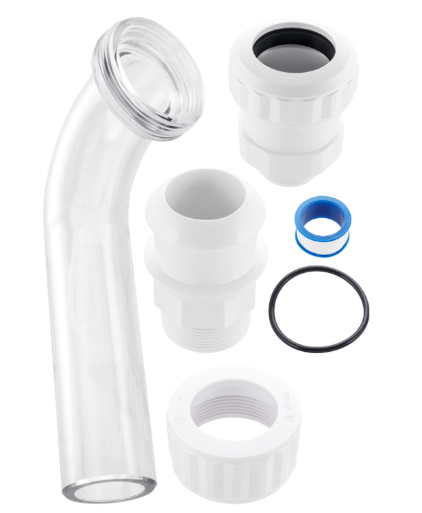 Hayward S200PAK3 Clear Sweep Union Elbow Kit with 10-inch rigid pipe, union nuts, and O-rings for S200 Filter systems