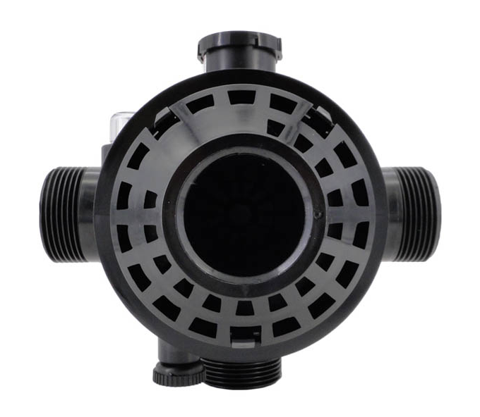 Bottom view of the Pentair 262506 Multiport Valve showing the internal diverter and spider gasket seal for sand filters.