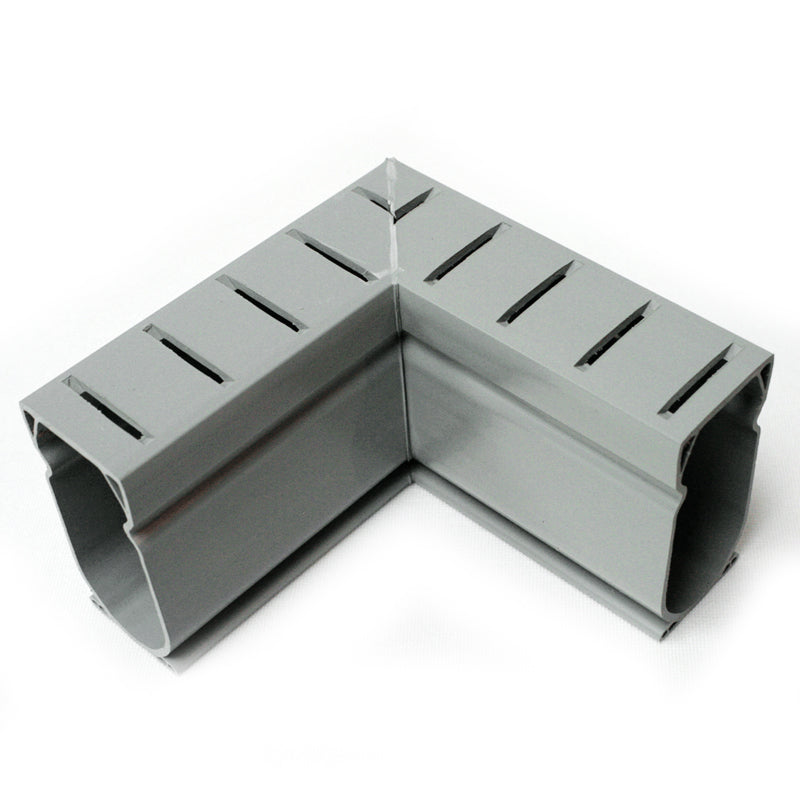 Stegmeier D9G 90-Degree Pool Deck Drain Angle Fitting in Grey