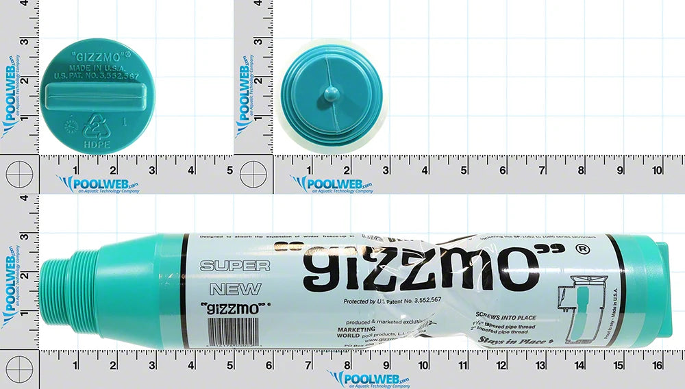 Swimline Hydrotools Super Gizzmo GIZ2 winter guard dimension and threaded end view