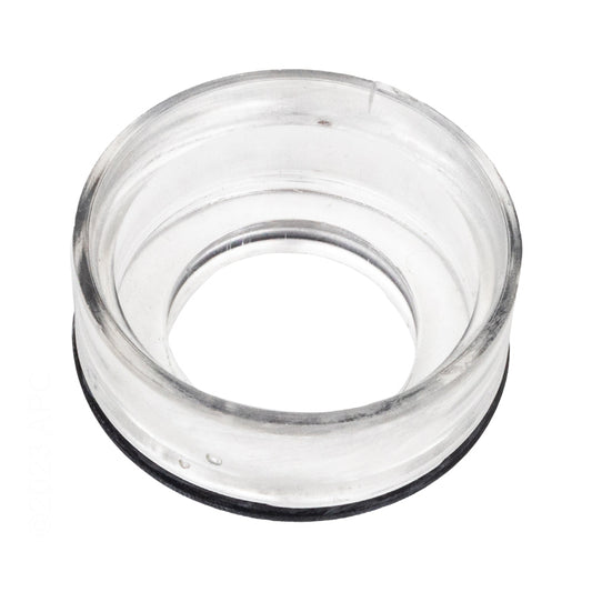 Angled top view of the Aladdin AS-4702SH clear replacement seal cup for Hayward SPX1500KA.