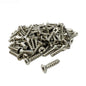 Pile of 100 genuine All-Tech APCSKIM 1-inch stainless steel replacement pool skimmer faceplate screws.