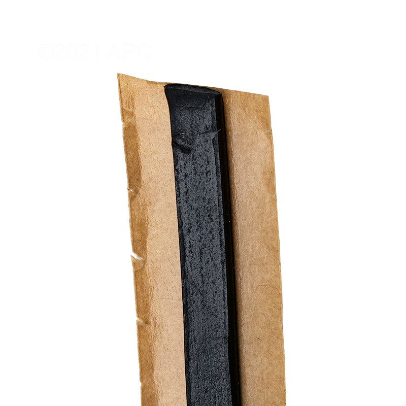 Close-up of the Anderson LeakMaster BT15 black butyl tape strip and protective release backing.