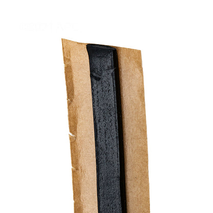 Close-up of the Anderson LeakMaster BT15 black butyl tape strip and protective release backing.