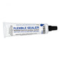 Side view of the Anderson LeakMaster FS4W white flexible pool repair sealer 4 oz tube with a black cap.