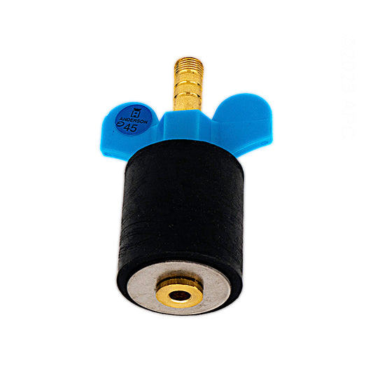 Front view of the Anderson O45 1.5-inch standard open winter expansion plug for pool plumbing.