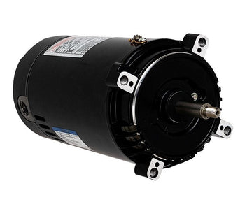 AO Smith Century UST1102 1 HP replacement pool motor with 56J Frame, threaded shaft, and round flange.