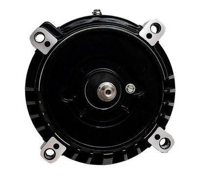 Front view of AO Smith UST1102 motor showing the 56J round flange mounting holes and the stainless steel threaded shaft.