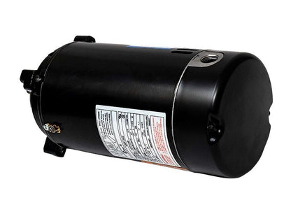 Rear view of AO Smith UST1102 pool motor showing the cooling ventilation and access point for electrical wiring.
