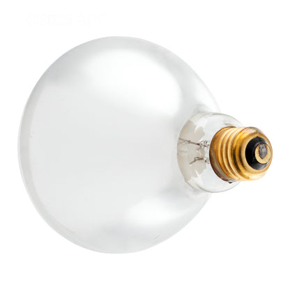 View of the E26 medium screw base on the APC 500W 120V R40 pool light replacement bulb.
