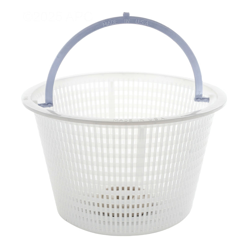 Front View of APC APCB9 white plastic replacement skimmer basket for Hayward and Sta-Rite pools