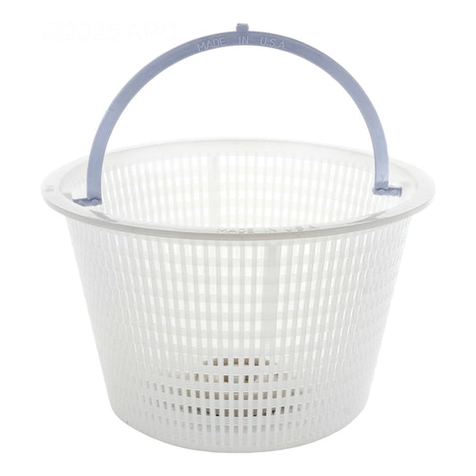 Front View of APC APCB9 white plastic replacement skimmer basket for Hayward and Sta-Rite pools