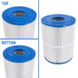 APC APCC7215 replacement spa filter for Watkins Hot Spring and Tiger River spas, showing 3-inch open hole top and bottom end caps and 65 sq ft of pleated media.