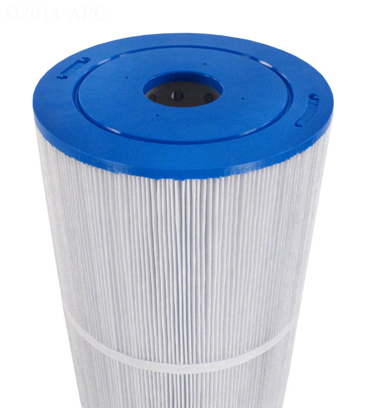 High-angle view of the APC APCC7233 spa filter showing the 2 1/16 inch open hole top and 8-inch outer diameter for Coleman and Maax Spas.