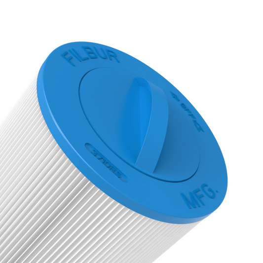 Top view of APC APCC7335 filter showing the built-in handle for easy removal from Jacuzzi and Sundance Spas.