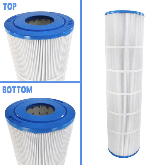 APC APCC7352 (85 Sq Ft) Filter showing 3-inch open hole top and bottom views for Jandy CL340 systems.