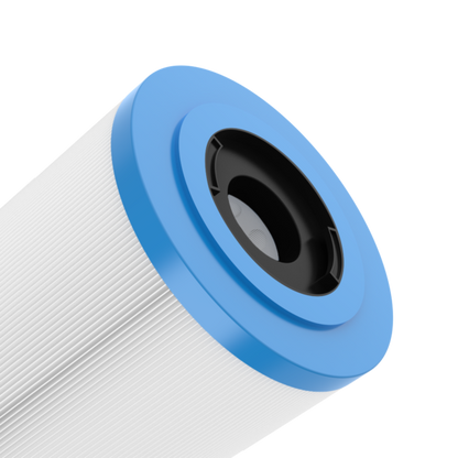 Bottom view of APC APCC7353 filter showing the 2-inch open twist-lock connection for Dimension One Spas.