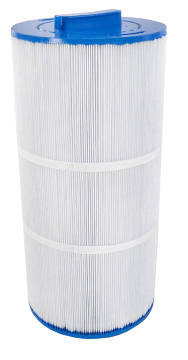 APCC7241 75 Sq Ft replacement filter cartridge for Caldera Spas, featuring blue end caps and high-density seasonal filtration media.