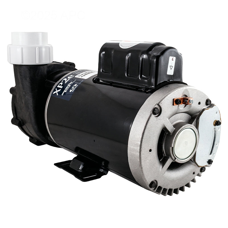 Aqua-Flo XP2e 3 HP 230V 2-Speed 56Y Spa Pump - AF053340122040 - Rear Angled View with Bonding Lug and Mounting Bracket