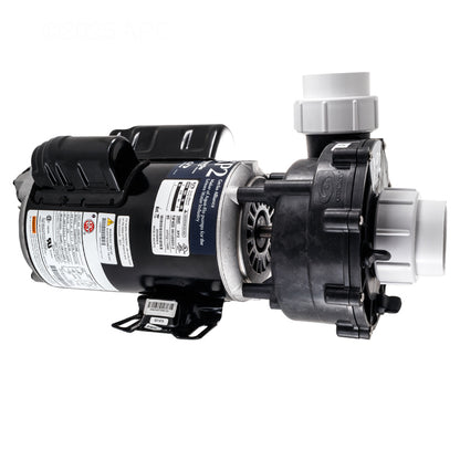 Aqua-Flo Flo-Master XP2 2HP 230V 2-Speed Spa Pump (AF061205002040) — Side view highlighting the 48Y frame motor body, mounting base bracket, and side discharge plumbing port configuration.