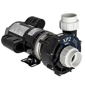 Aqua-Flo Flo-Master XP2 2.5HP 230V 2-Speed Spa Pump (AF061250001040) — Full profile image showing the complete pump assembly with a black motor and black side-discharge wet end housing on a white background.