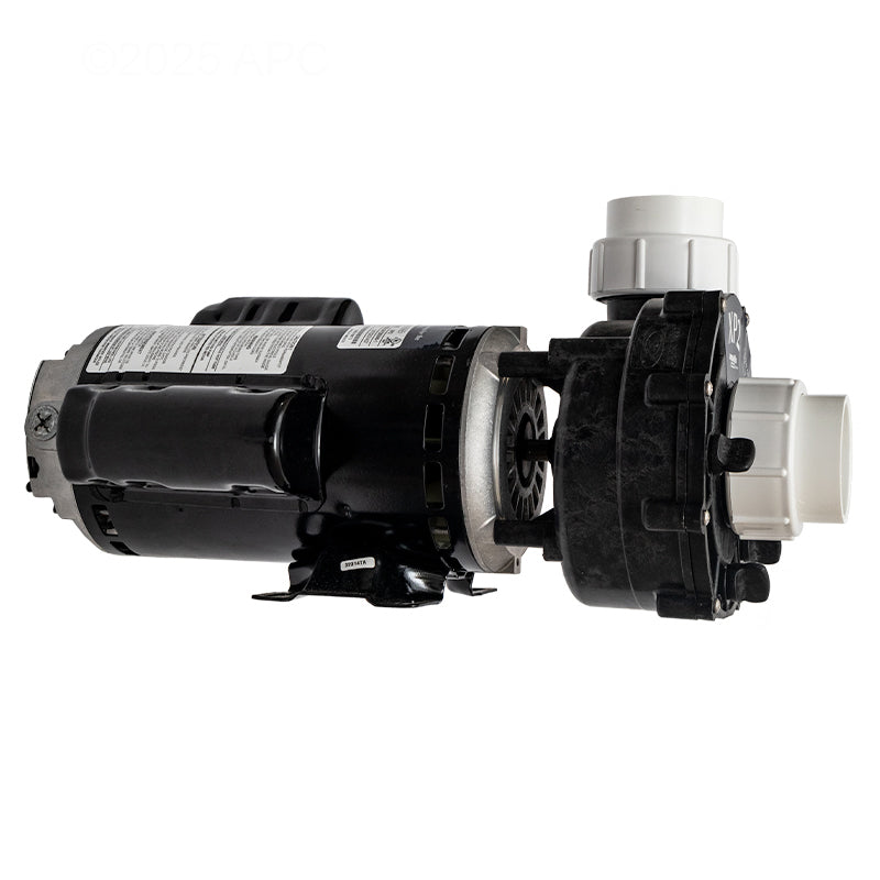 Aqua-Flo Flo-Master XP2 2.5HP 230V 2-Speed Spa Pump (AF061250001040) — Side view focusing on the 48Y frame motor body, mounting base footprint, and side-discharge volute configuration.