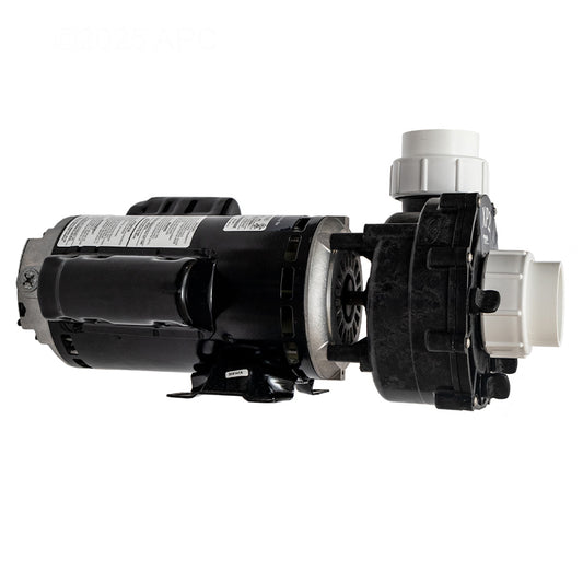 Aqua-Flo Flo-Master XP2 2.5HP 230V 2-Speed Spa Pump (AF061250001040) — Side view focusing on the 48Y frame motor body, mounting base footprint, and side-discharge volute configuration.