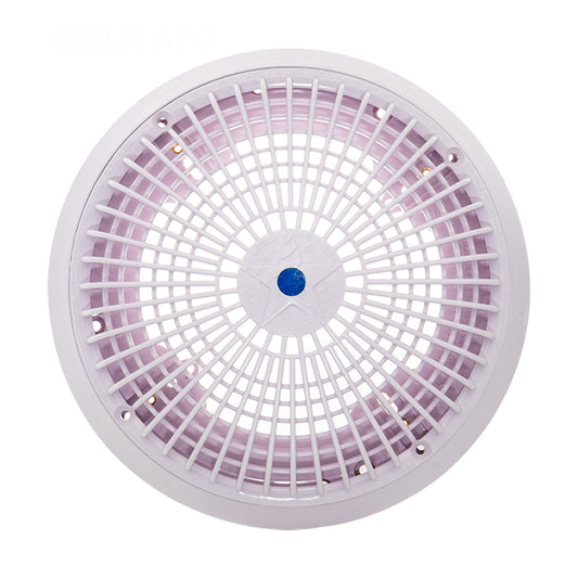 AquaStar A10RCFR101 10" Round Pool Drain Cover White - Top View with VGB Button