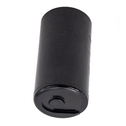 BC-161 start capacitor for pool pumps, side profile view of cylindrical motor capacitor