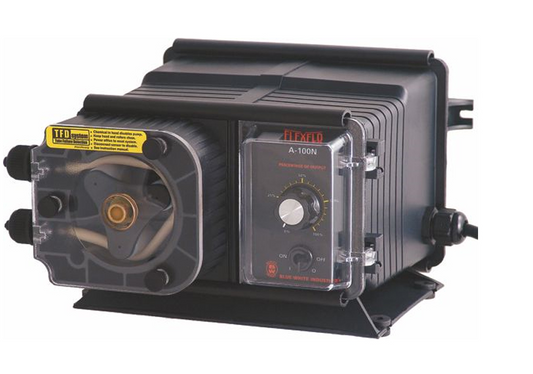 Blue-White FLEXFLO A100N Metering Feeder Pump, 115V 3/8 inch connection, 24 GPD - Model BWA1N20A6T.