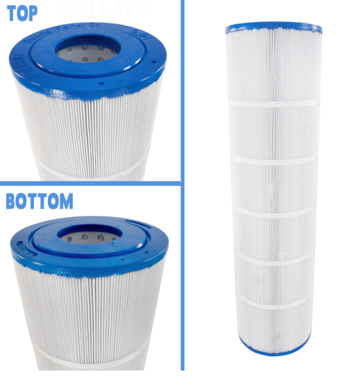 Top and bottom end cap view of C-7498 replacement filter for Pentair Clean & Clear Plus 520.