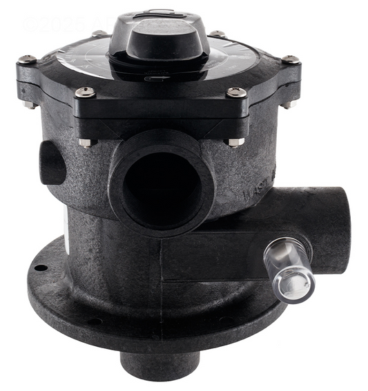 Side view of Carvin DVK-7 Multiport Valve showing plumbing ports