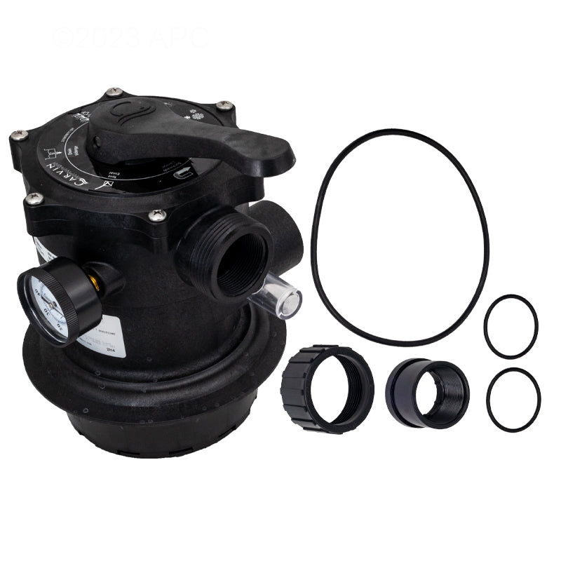 Complete Carvin DVK7C 1.5-inch Multiport Valve Kit 39263035K including pressure gauge, O-ring, and unions.