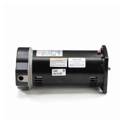 Side profile view of the Century Centurion Pro HSQ165 1.65 HP pool pump motor showing the open port for the electrical connection and data plate