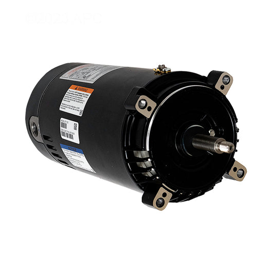 Front angled view of genuine Century UST1152 1.5 HP 56J C-face threaded shaft pool pump motor