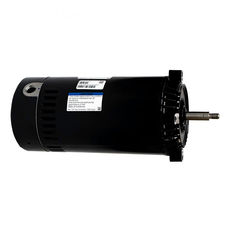 Side profile view of genuine Century UST1152 1.5 HP 56J C-face threaded shaft pool pump motor