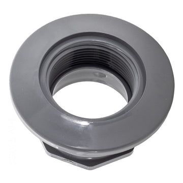 CMP 25523-101-000 gray gunite wall return fitting front view showing 1.5 inch FIP threads.