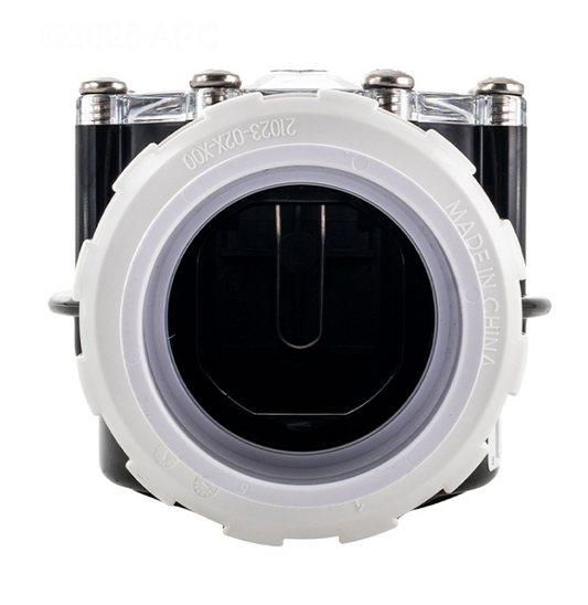 Top-down view of CMP HydroSeal 2-inch Check Valve showing the removable union nut and internal flapper assembly