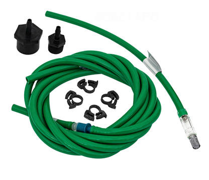 CMP DEL 9-0150E Ozone Renewal Kit showing 10ft tubing, check valve, flow meter, and hose barb for Eclipse generators