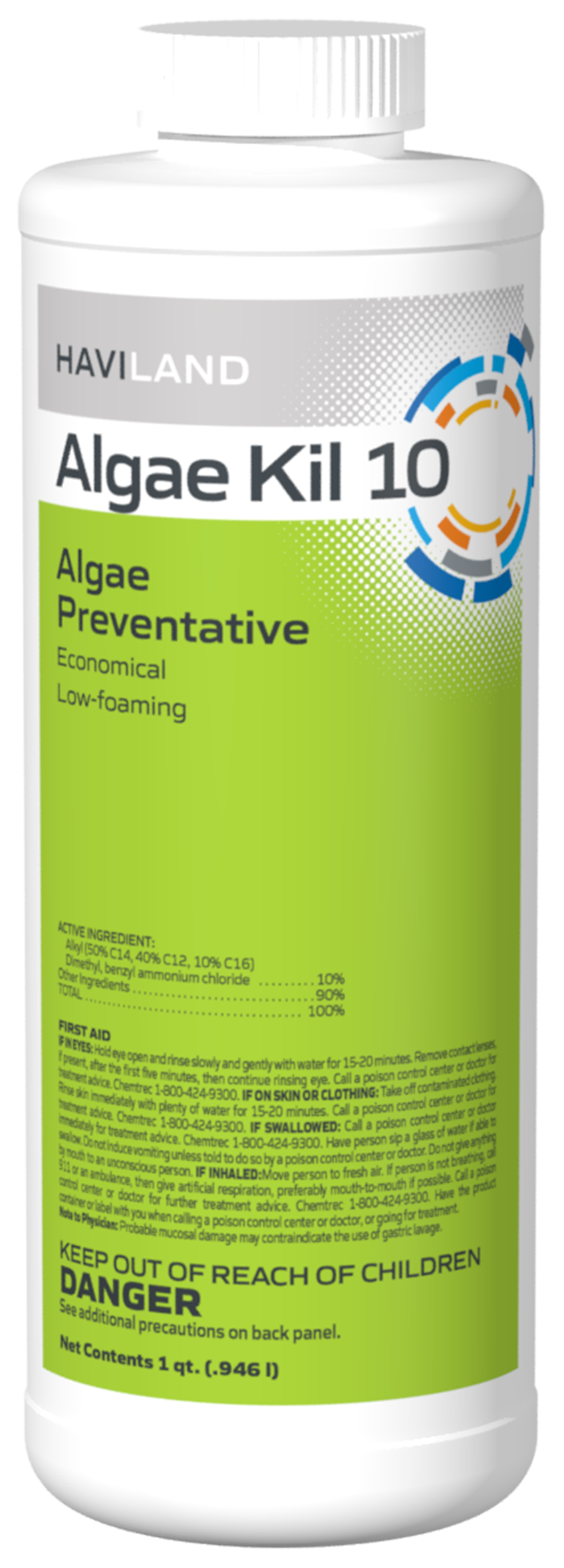 DuraChlor Algae Kil 10 C003006-CS20Q 1 Quart Pool Algaecide - 10% Quat Formula