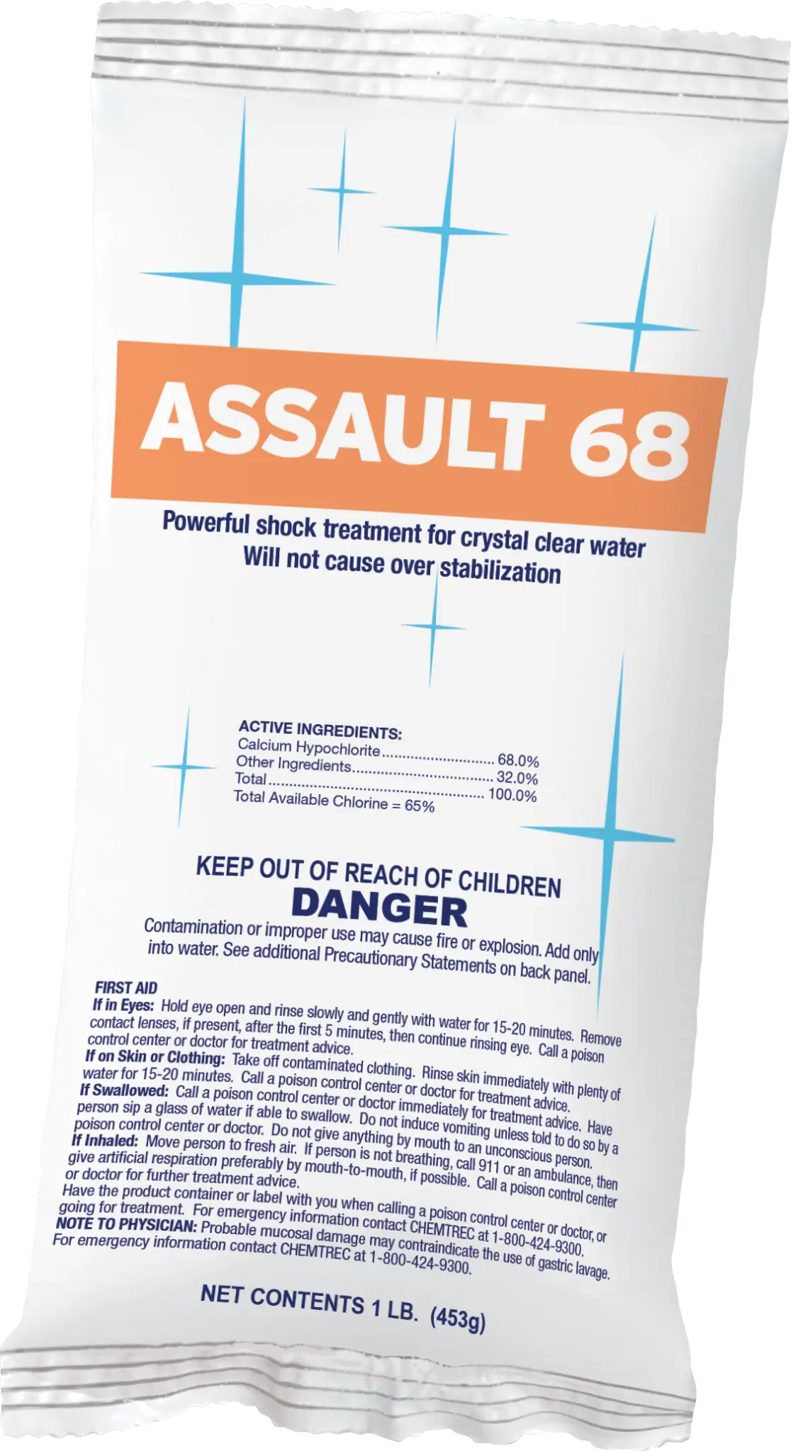 DuraChlor Assault 68 C006400-CS20P5 1 lb Calcium Hypochlorite Pool Shock - 65% Available Chlorine