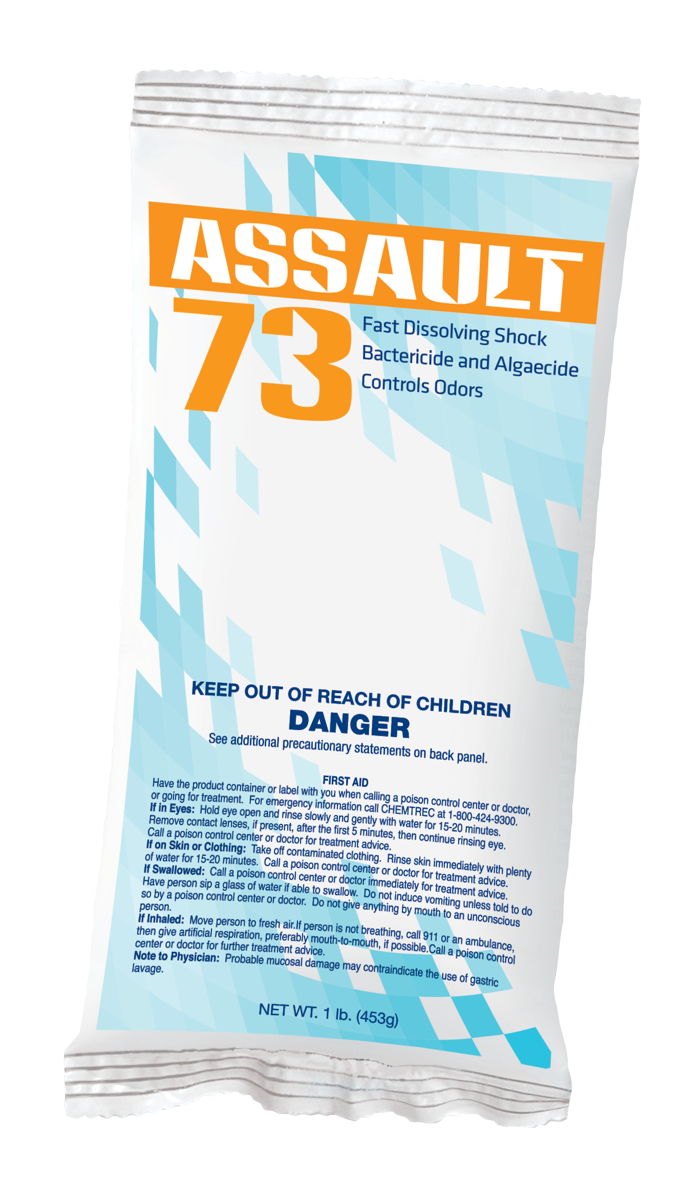 DuraChlor Assault 73 C004809-CS20P5 1 lb 73% Calcium Hypochlorite Pool Shock - Fast Dissolving.