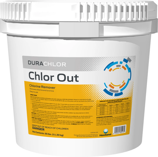 DuraChlor Chlor-Out C002833-PL25 25 lb Pail - Pool Chlorine & Bromine Remover Sodium Thiosulfate