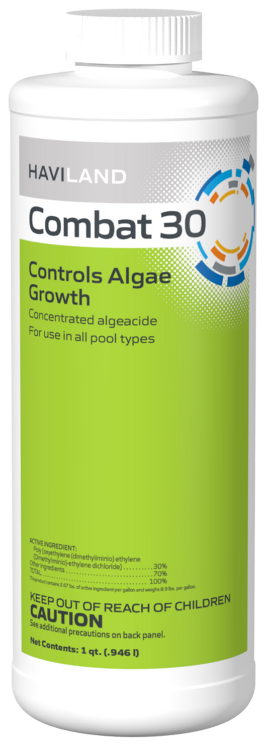 DuraChlor Combat 30 C003061-CS20Q 1 Quart Pool Algaecide - 30% Polyquat Formula