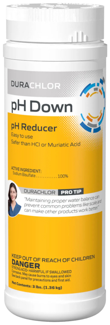 DuraChlor pH Down C002599-CS20B4 3 lb Canister - Granular Pool pH Reducer 100% Sodium Bisulfate Dry Acid
