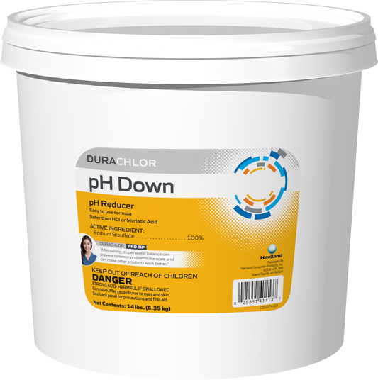 DuraChlor pH Down C002599-CS74C2 14 lb Pail - Granular Pool pH Reducer 100% Sodium Bisulfate Dry Acid
