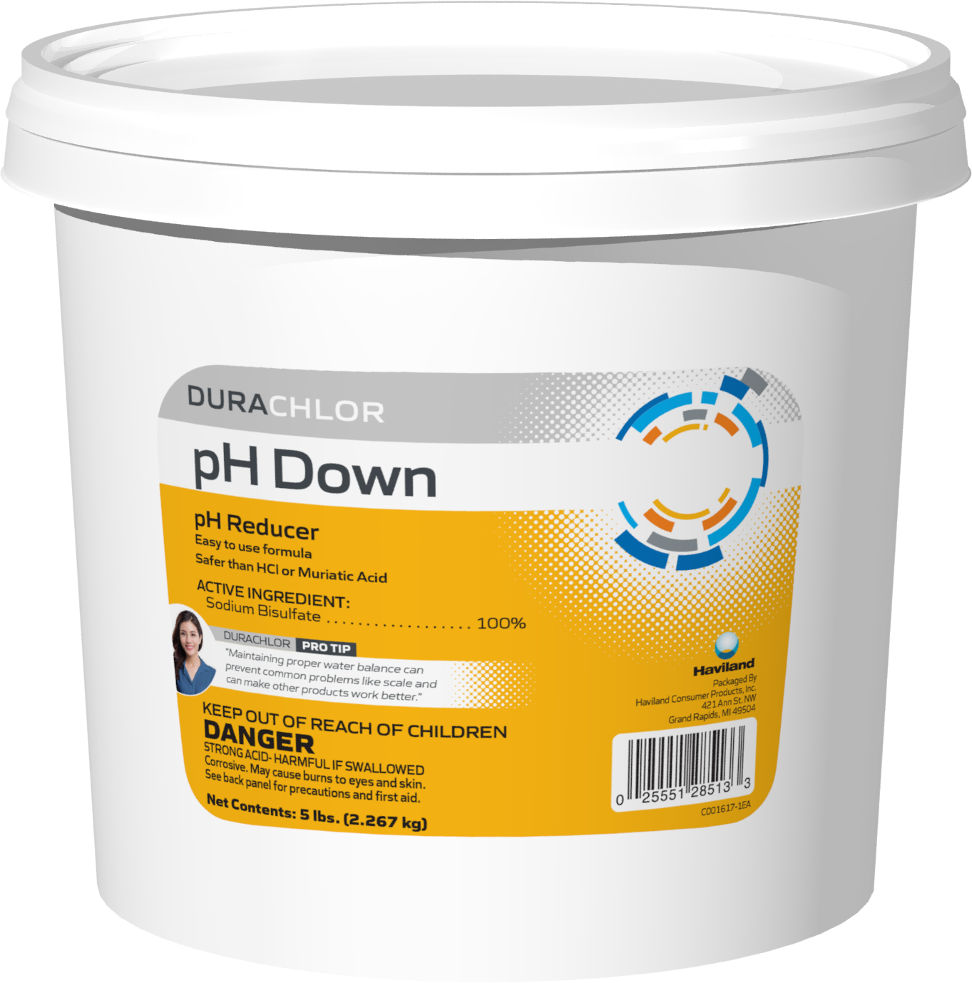 DuraChlor pH Down C002599-CS77C2 5 lb Pail - Granular Pool pH Reducer 100% Sodium Bisulfate Dry Acid